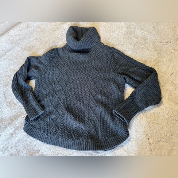 Gap chunky cable knit turtleneck sweater size M - Picture 4 of 6